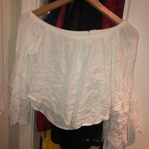 flowy white crop top